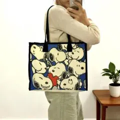 スヌーピーSNOOPY キャンバストートバッグ　手提げ　大容量　エコバッグ