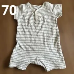 無印ストライプロンパース コットン100%