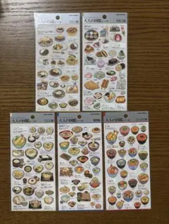 大人の図鑑シール　カレー　和菓子　うどん　麺類　どんぶり　計5点