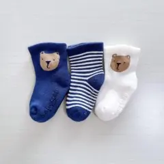 GAP ブラナンベア クルーソックス 3足セット (ベビー) 新品同様 ブルー