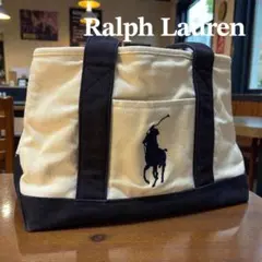 綺麗です。Ralph Lauren トートバッグ アイボリー/ネイビー