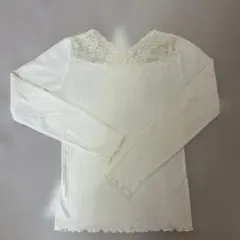 レディース　トップス　レース　白　M 長袖