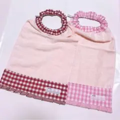おりこうエプロン 二重 チェック フリル 女の子 2枚 エプロン スタイ 2 