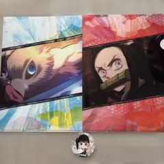 鬼滅の刃　ねずこ　伊之助　クリアファイル　柿安　コラボ　限定品　シール付き