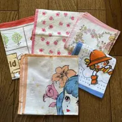 昭和レトロ⭐︎ハンカチ5枚セットまとめ売り