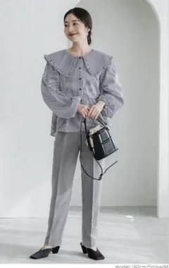 coca ビッグカラーブラウス　ストライプ　Mサイズ