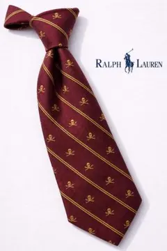 Ralph Lauren／ソリッドタイ／ポニーワンポイント刺繍／ブラウン