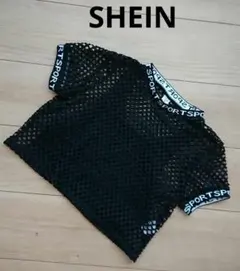 SHEIN メッシュ ロゴ クロップド Tシャツのサムネイル