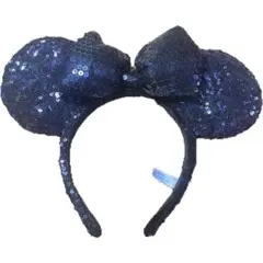 ディズニーカチューシャ ミニー スパンコール 黒