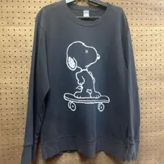 ピーナッツ　SNOOPY スヌーピー　スウェット　フェードブラック　XL 古着