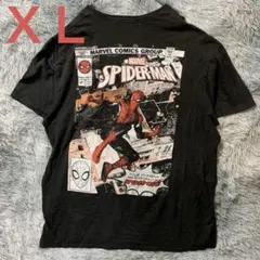【XL】MARVEL スパイダーマン 両面プリント 大判コミック表紙風 Tシャツ