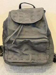 HANAE MORI ハナエモリ ロゴ入り 黒ナイロンリュック