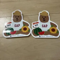 GAP クマキャラクター ステッカー 2枚セット