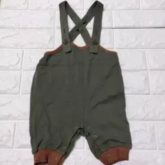 branshes オリーブグリーン クロスストラップロンパース 70cm
