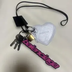 BALENCIAGA ハート型ミラー付きキーホルダー AKI チャームキーリング