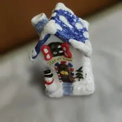 クリスマス キャンドルホルダー 雪だるま ハウス