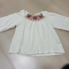 ZARA 長袖ブラウス　花刺繍　110サイズ