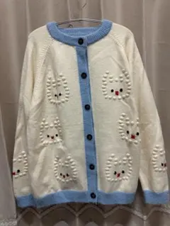 LA POMME petit ファニー刺繍コントラストカーディガン