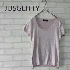 【JUSGLITTY】アンゴラ混 クルーネック 半袖ニット　オフィスのサムネイル