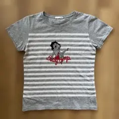 Betty Boop ボーダー柄 半袖Tシャツ グレー Mサイズのサムネイル