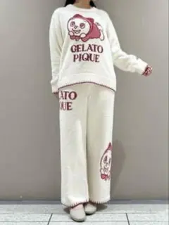 【値下げ】ジェラートピケ　ドラミちゃんルームウェア上下セット　巾着付き