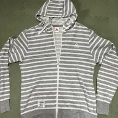 ルコック　ストライプフードパーカー