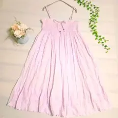 465【wordtrobe】ノースリーブワンピース　キャミ　薄紫　花柄　刺繍　Ｆのサムネイル