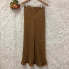 ★スローブイエナ★レーヨン混 ナロー スカート 【M】 マーメイド 茶