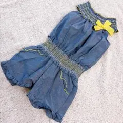Little Lass デニム風 ワンピースサロペット 3T 90 リトルラスのサムネイル
