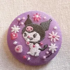 刺繍缶バッジ クロミ サンリオ