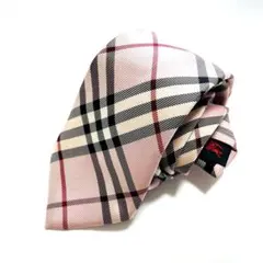 お買い得品 BURBERRY バーバリー ノバチェック ネクタイ ピンク シルクのサムネイル