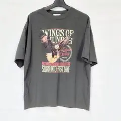 〇 WEGO ヴィンテージ グラフィック Tシャツ チャコールグレー M 〇のサムネイル