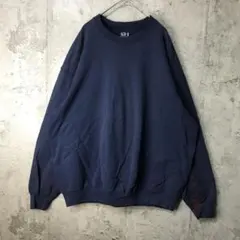 B601古着　トレーナー　スウェット　紺　無地　90s Y2K