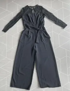 美品　ZARA ザラ　ロンパース　レース　オールインワン　黒　結婚式　二次会