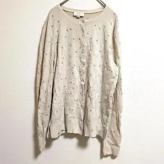 LOFT outlet ロフト ドット柄 ニットカーディガン ゴールドラメ Lのサムネイル