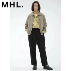 未使用に近い 24AW MHL リブカーディガン 長袖 グレージュ II M 茶のサムネイル
