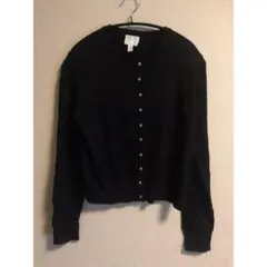 ☆H&M☆ レディース　ブラックボタン付き　長袖　カーディガン　黒　M