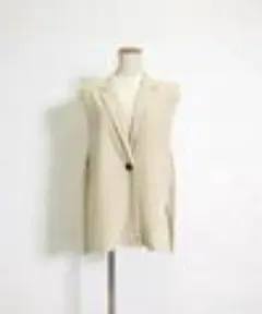 ABITOKYO　ストレッチジョーゼットベスト　サイドベルト　ベージュ