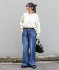 アーバンリサーチ　ベルト付ワイドデニム