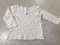 100 長袖肌着 花柄 西松屋 女の子 子供服 下着 綿100 コットン リボン