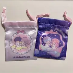 【匿名】リトルツインスターズ キキ＆ララ ミニ巾着 2点セット シークレット