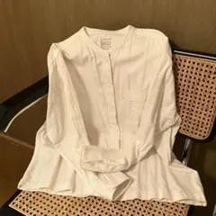 無印良品 両面起毛フランネル スタンドカラーシャツ オフ白 XL 綿100%