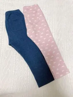 フリースレギンス 90サイズ 2本セット ユニクロ 裏起毛