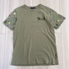 DRUG STORE'S ドラッグストアーズ　半袖Tシャツ　カーキ　花柄　豚柄のサムネイル