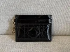 ladydior カードホルダー パテント ブラック