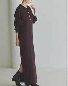 NOBLE　ノーブル　ポロシャツニットワンピース　36サイズ　ブラウン新品未使用