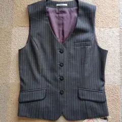 Amati ストライプ ベスト グレー