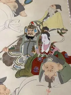 掛け軸 三好雲仙 大黒天 七福神 紙本 希少 軸装 茶道具 掛軸 です。 掛け軸 三好雲仙 大黒天 七福神 紙本 希少 軸装 茶道具 掛軸 です。