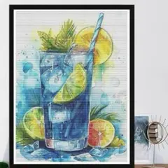 DIY 5D ダイヤモンドペインティング 30×40 レモン 装飾 絵 工作