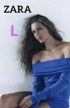 ZARA オフショルダー コットン トップス セミシアー L 長袖 新品